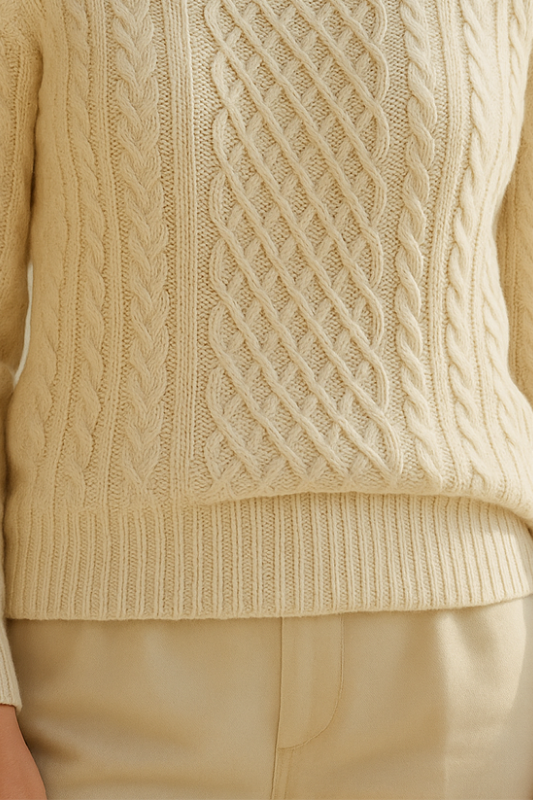 Agnès Paris | PULL TORSADÉ À COL ROULÉ EN MAILLE DOUCE