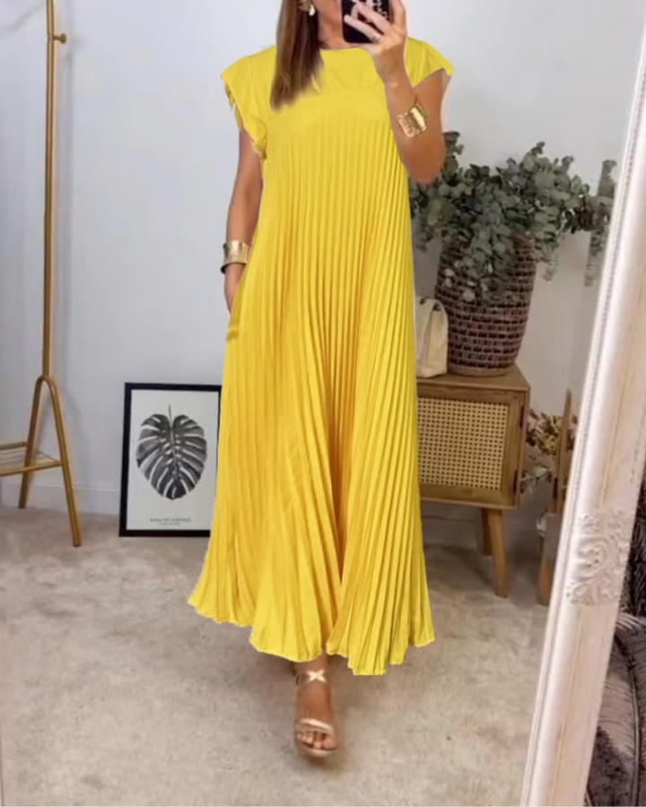 Agnès Paris | Robe Plissée Sans Manches