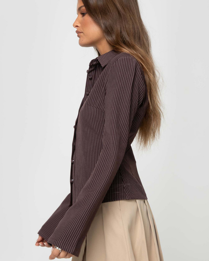 Agnès Paris | CHEMISE CLASSIQUE À RAYURES FINES
