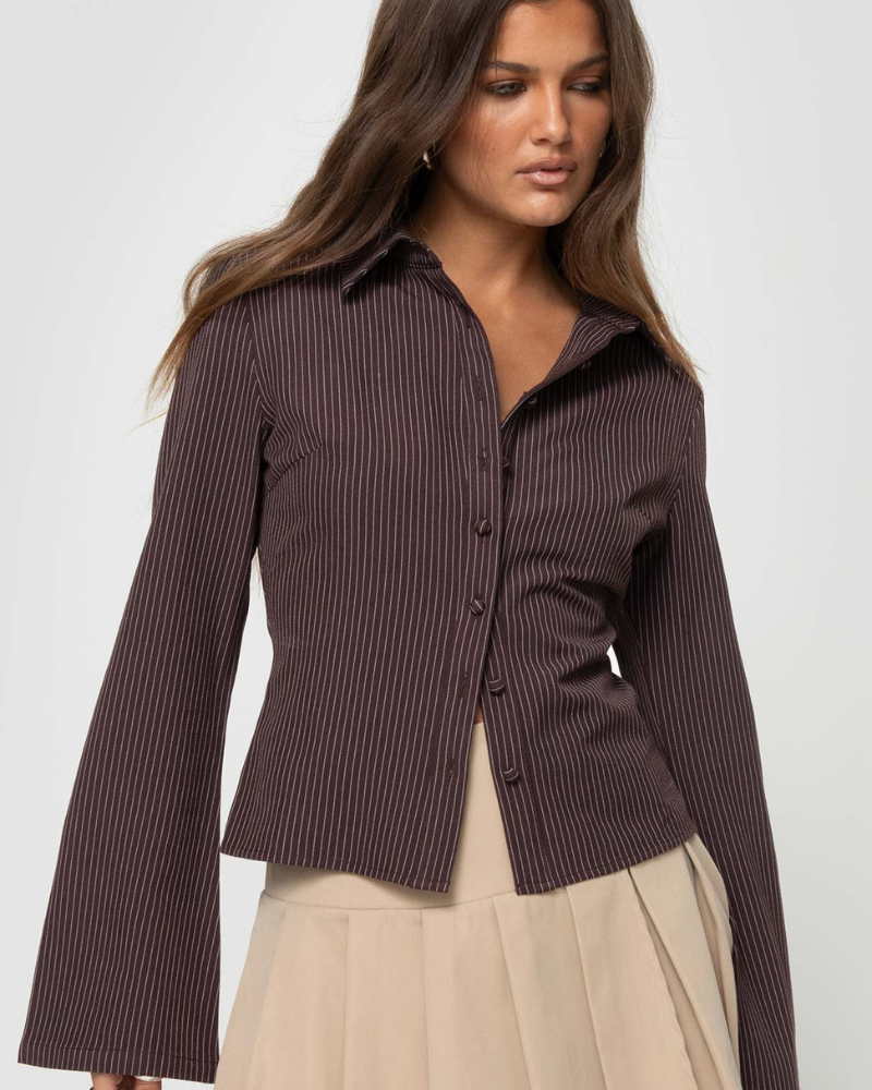 Agnès Paris | CHEMISE CLASSIQUE À RAYURES FINES