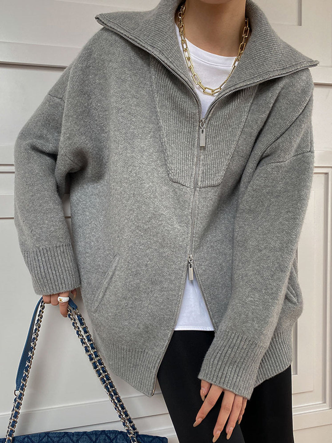 Agnès Paris | Cardigan Grand Col Zippé Amélie