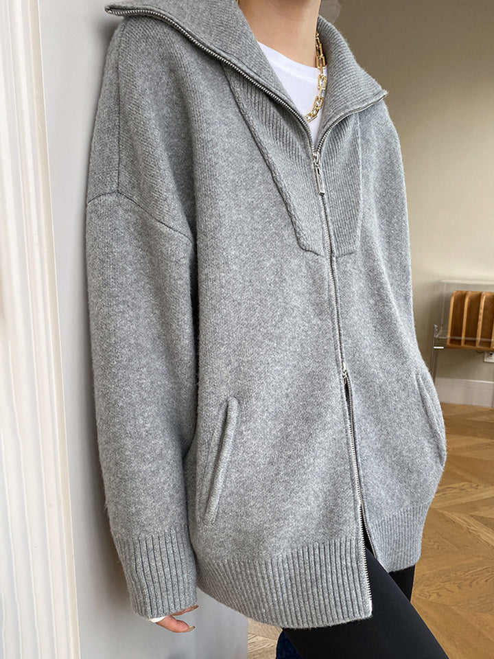 Agnès Paris | Cardigan Grand Col Zippé Amélie