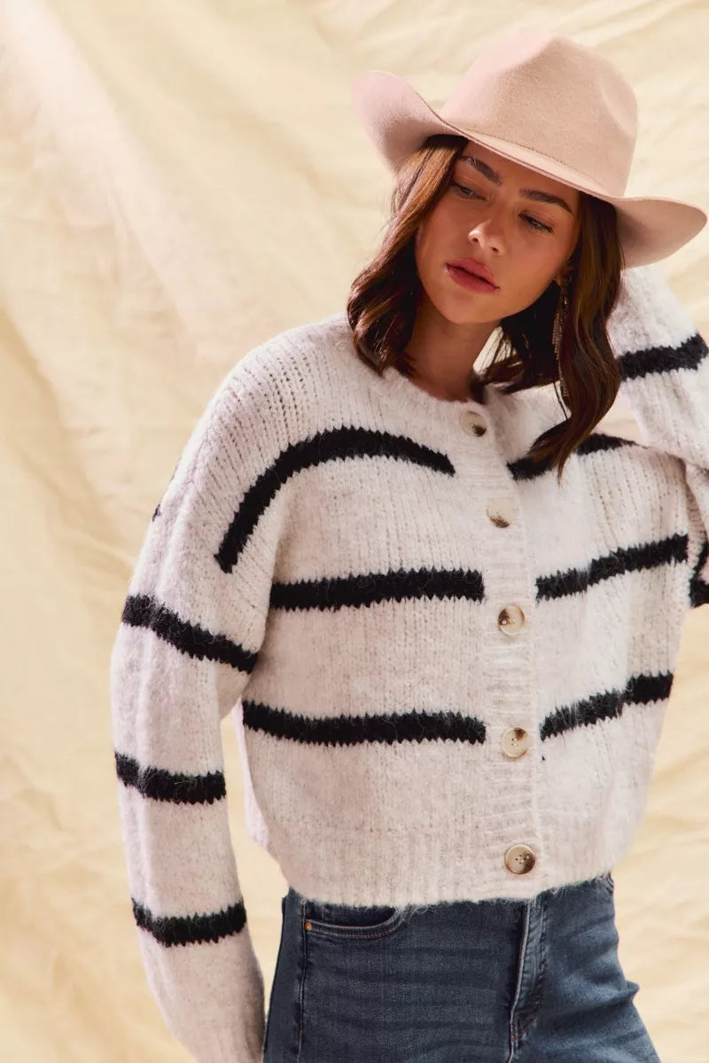 Agnès Paris | Cardigan Duveteux Rayé Juliette