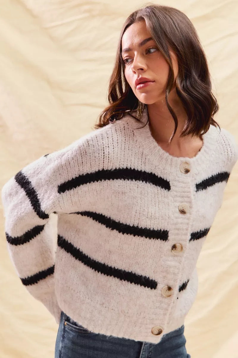 Agnès Paris | Cardigan Duveteux Rayé Juliette