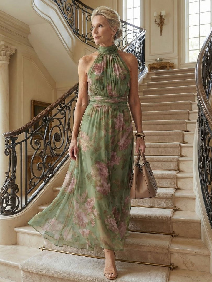 Agnès Paris | Robe Midi à Encolure Halter Froncée Mirelle