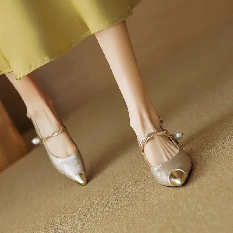 Agnès Paris | Escarpins Slingback Perle Torsadée Martine