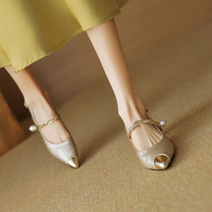 Agnès Paris | Escarpins Slingback Perle Torsadée Martine