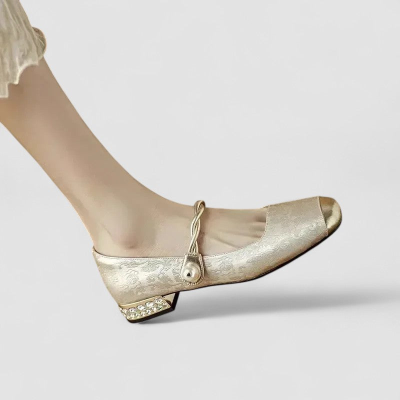 Agnès Paris | Babies Satinées Talon Bijou Camille