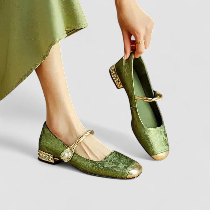Agnès Paris | Babies Satinées Talon Bijou Camille