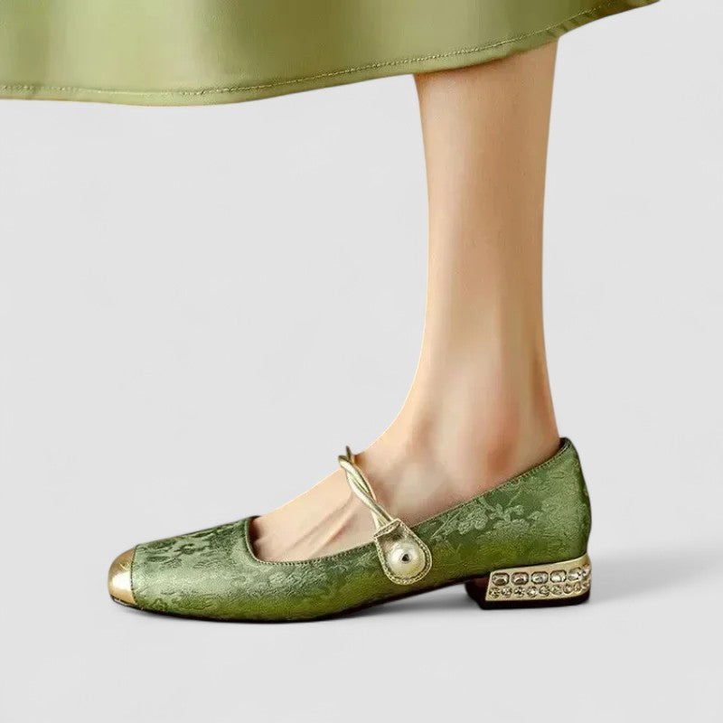 Agnès Paris | Babies Satinées Talon Bijou Camille