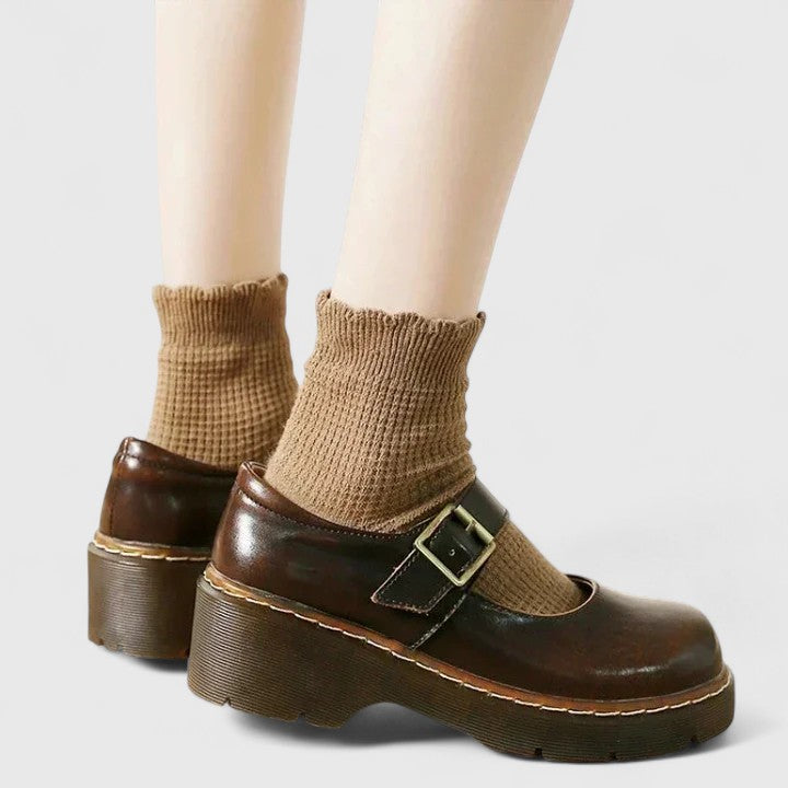 Agnès Paris | Babies Plateforme Cuir Aveline