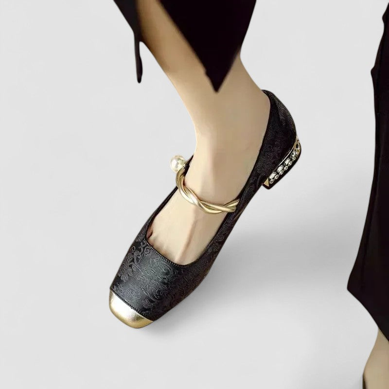 Agnès Paris | Babies Satinées Talon Bijou Camille