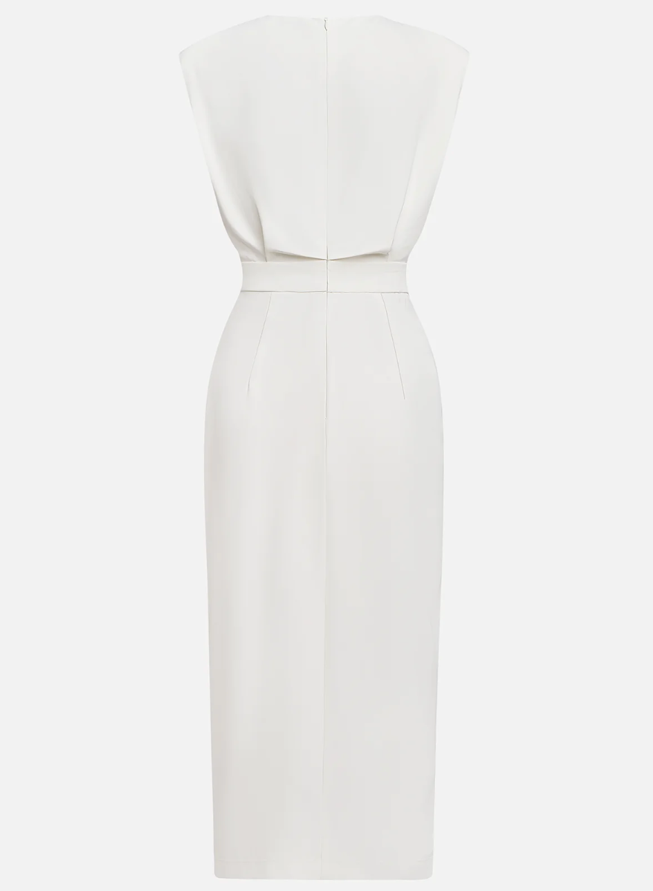 Agnès Paris | ROBE MIDI AJUSTÉE AVEC BOUTONS DORÉS