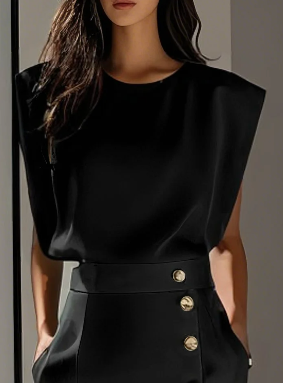 Agnès Paris | ROBE MIDI AJUSTÉE AVEC BOUTONS DORÉS