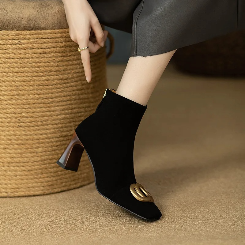 Agnès Paris | Bottines en Velours à Talon Sylvie