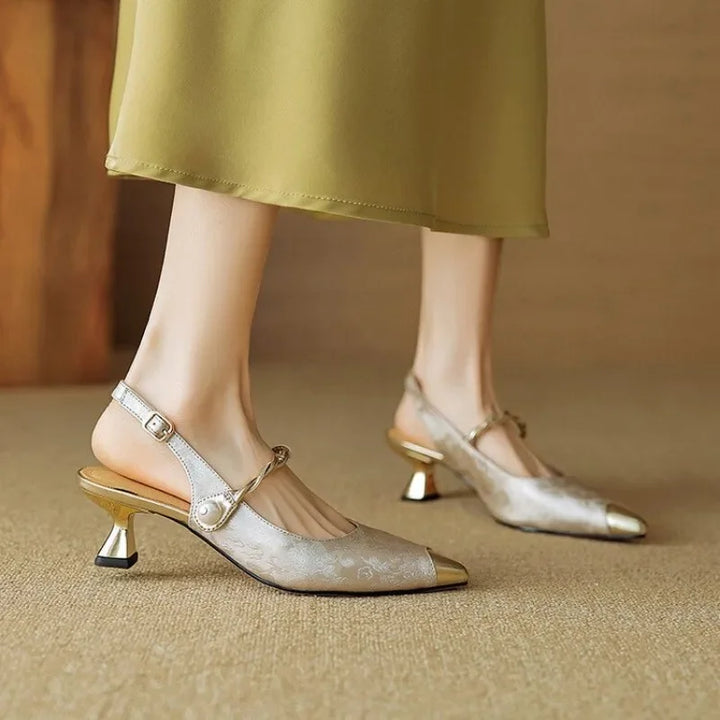 Agnès Paris | Escarpins Slingback Perle Torsadée Martine