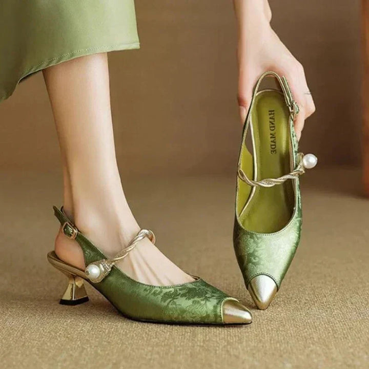 Agnès Paris | Escarpins Slingback Perle Torsadée Martine