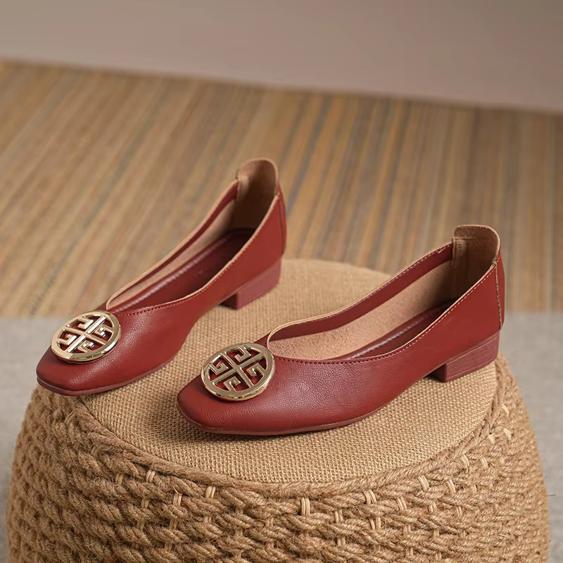 Agnès Paris | Ballerines Cuir Bout Carré Brigitte