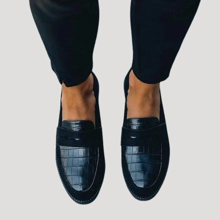 Agnès Paris | Mocassins Façon Croco Aveline