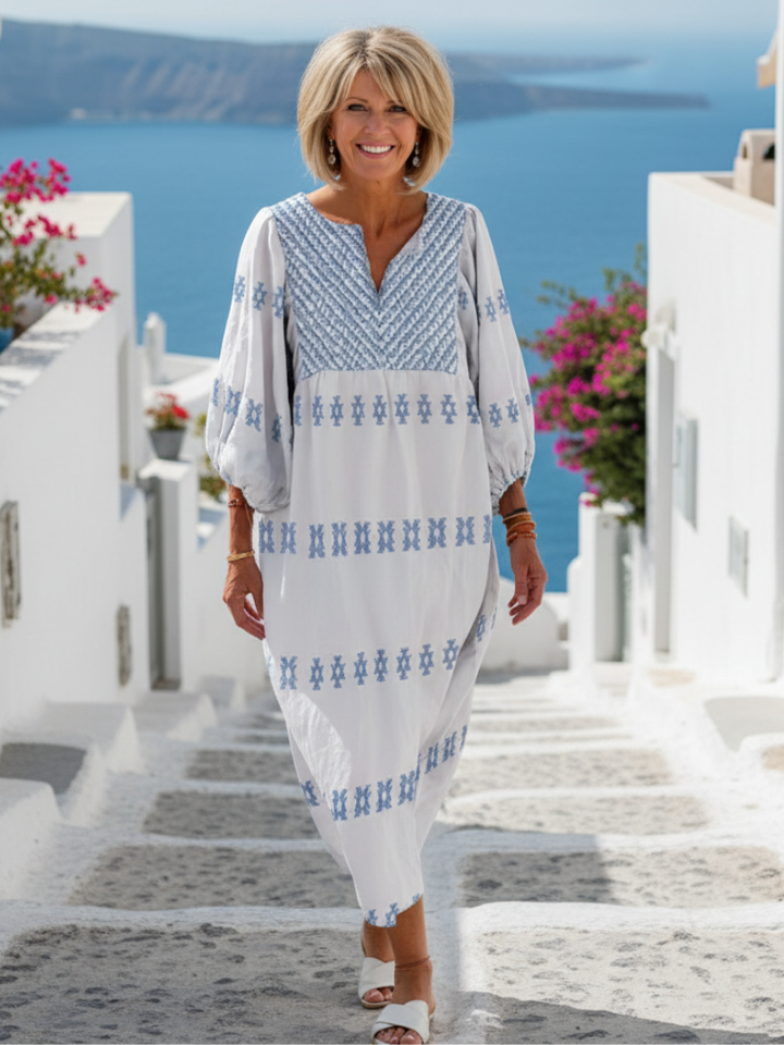 Agnès Paris | Robe maxi brodée à manches Evadne