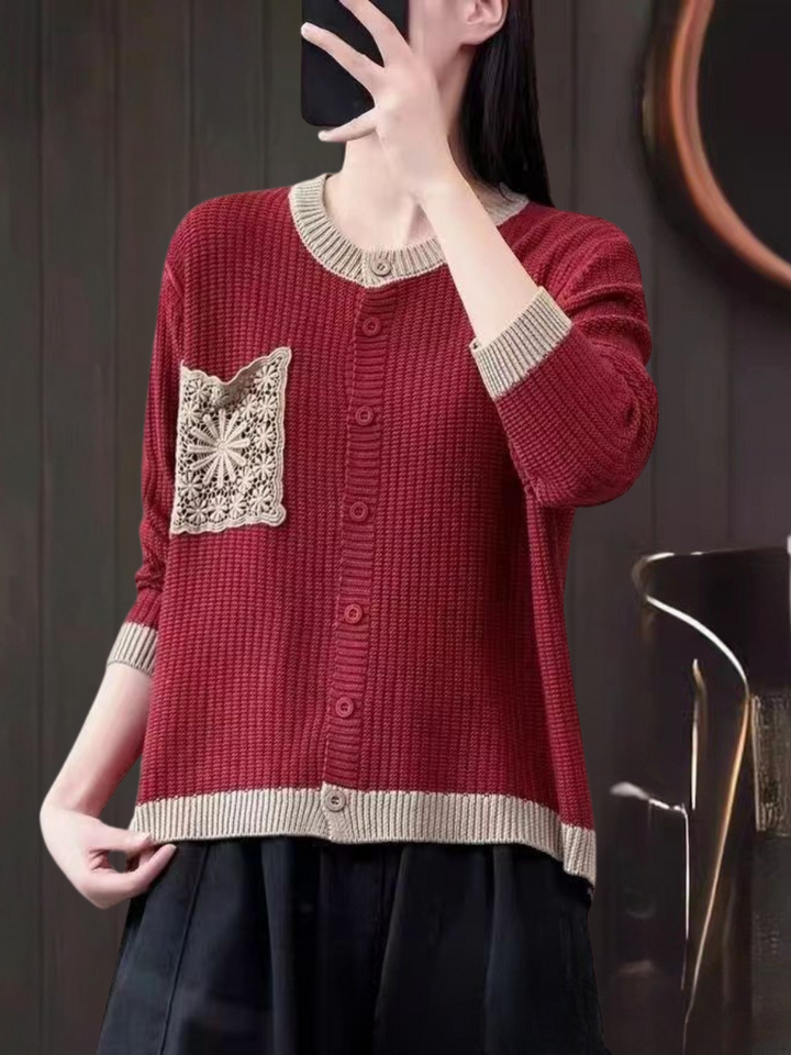 Agnès Paris | Cardigan Maille Gaufrée à Poches Sandrine
