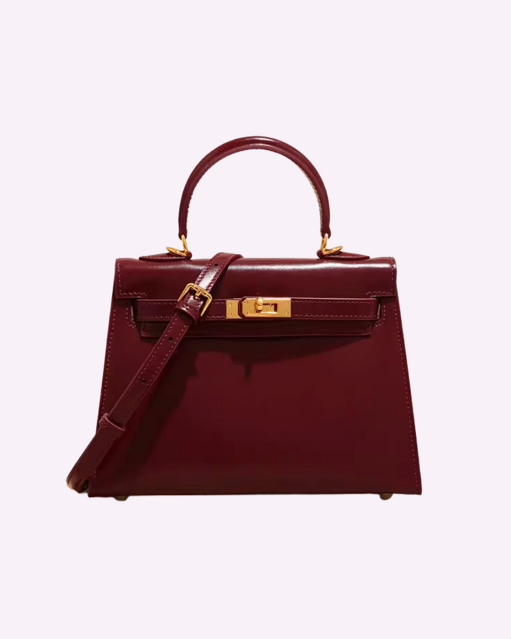 Agnès Paris | MINI SAC EN CUIR BORDEAUX ÉLÉGANT