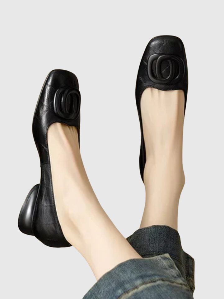 Agnès Paris | Ballerines en Cuir Bout Carré Margot