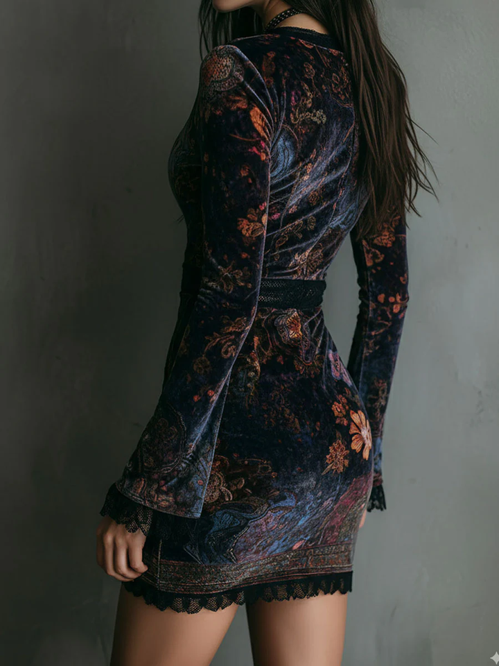 Agnès Paris | ROBE MINI EN VELOURS À DÉCOLLETÉ PROFOND