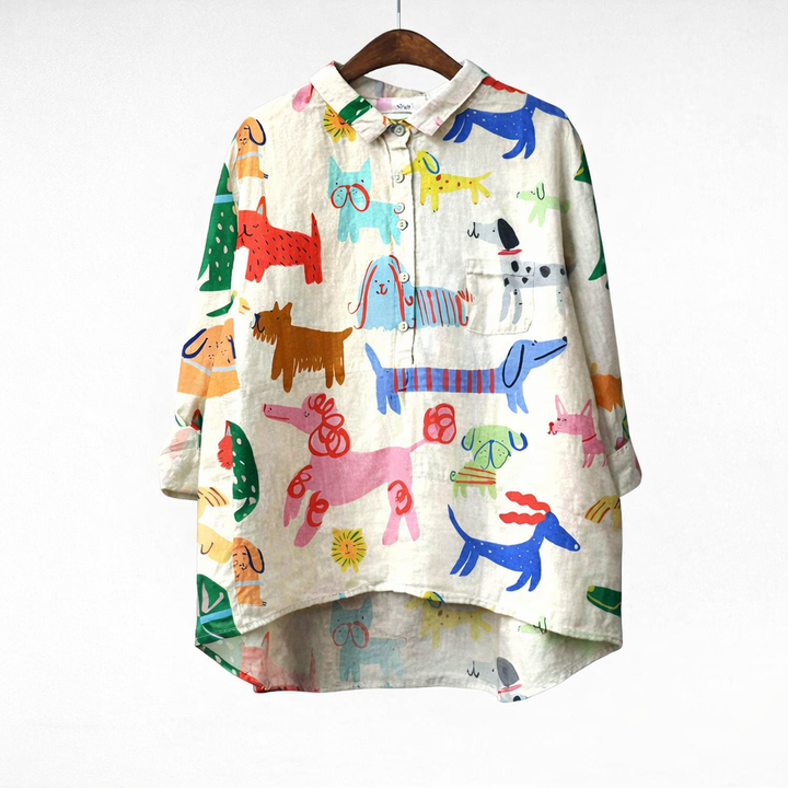 Agnès Paris | Blouse Élégante à Motif Canin