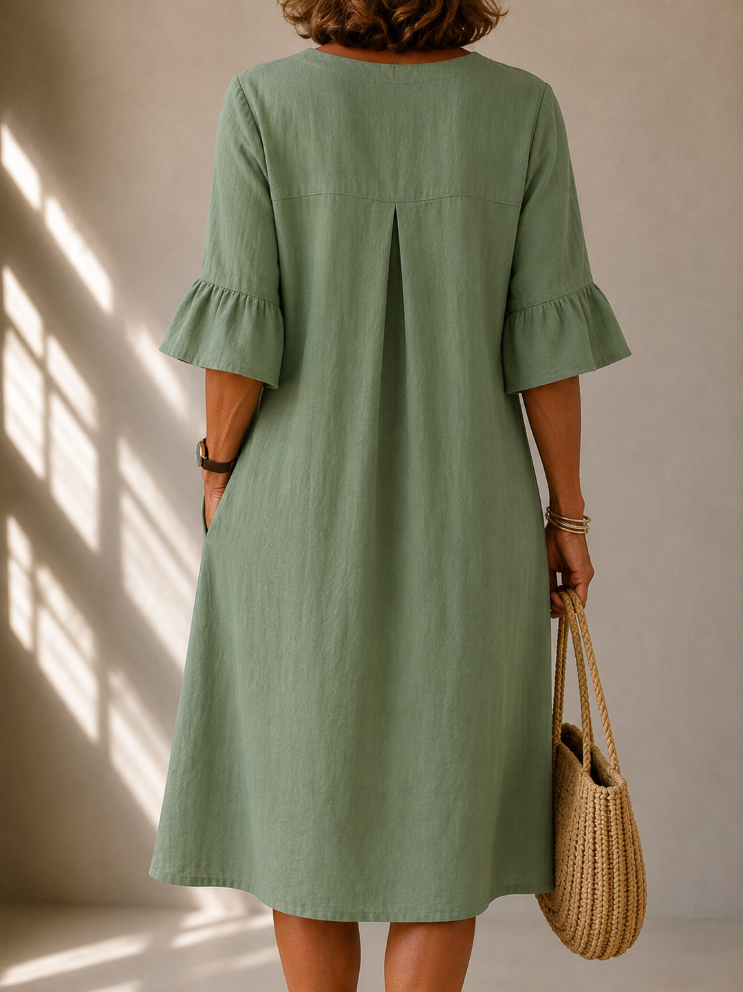 Agnès Paris | Robe Boutonnée Manches Évasées Véronique