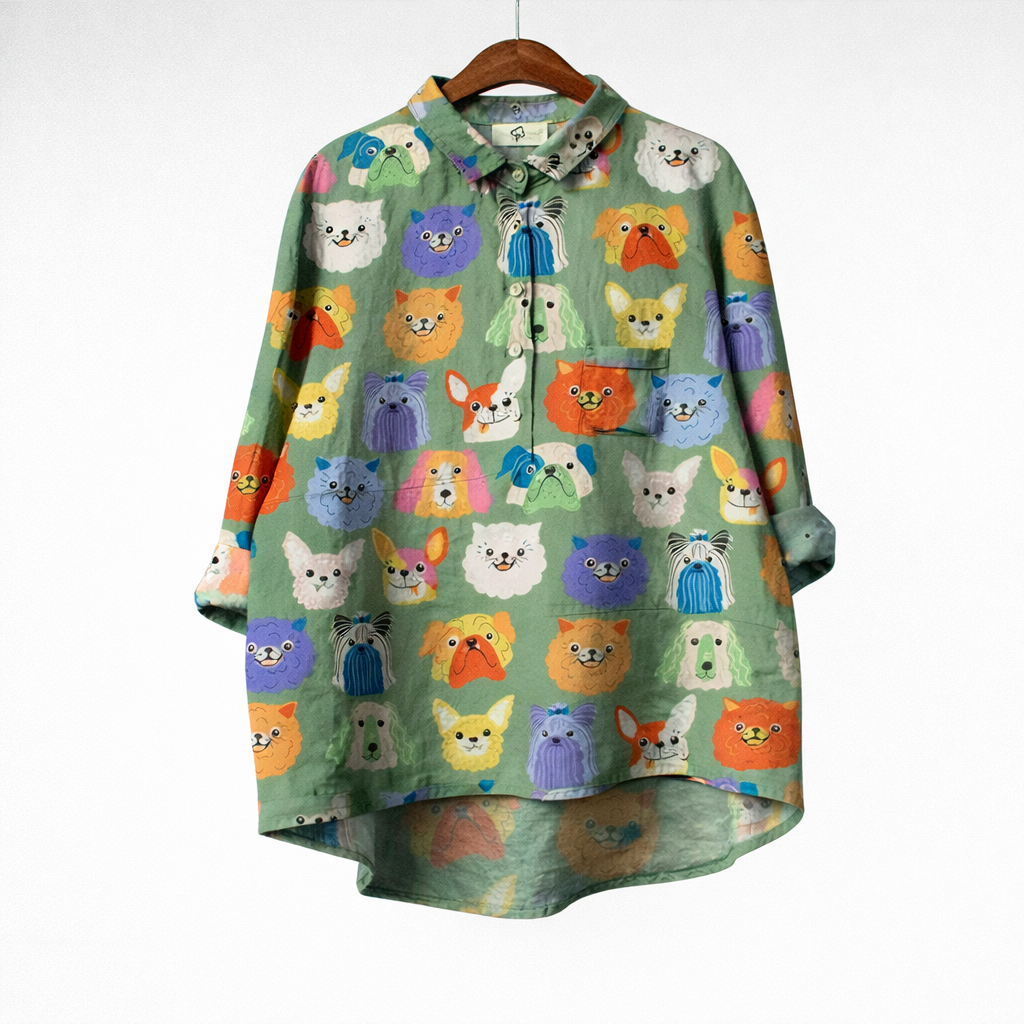 Agnès Paris | Blouse Élégante à Motif Canin