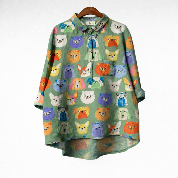 Agnès Paris | Blouse Élégante à Motif Canin