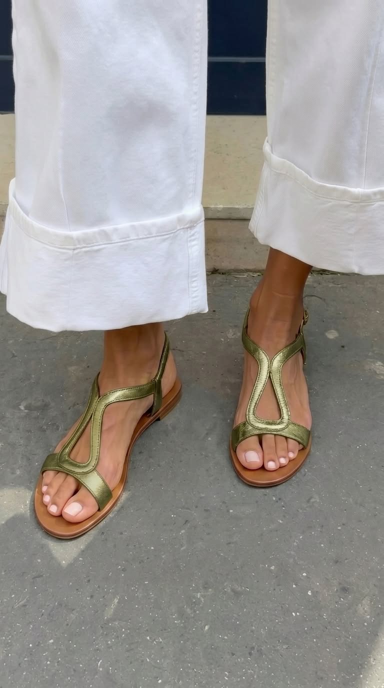 Agnès Paris | Sandales Plates Lanière en T Élina