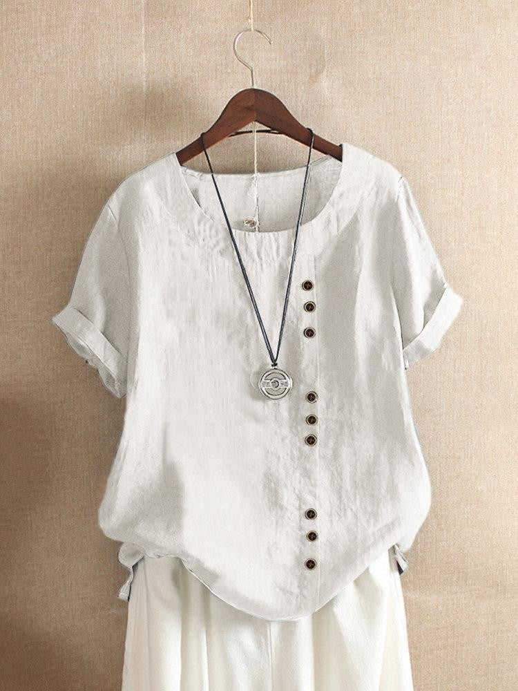 Agnès Paris | Blouse Aérée avec Patte de Boutonnage Bianca