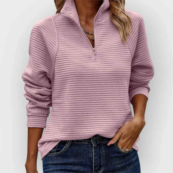 Agnès Paris | PULL CHIC DÉCONTRACTÉ À COL ZIPPÉ