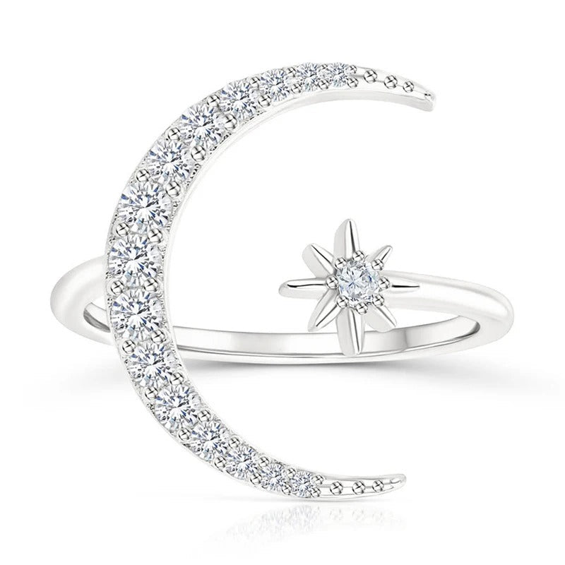 Agnès Paris | BAGUE LUNE ET ÉTOILE EN ARGENT