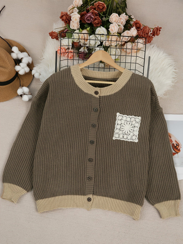 Agnès Paris | Cardigan Long Poche Dentelle Claire