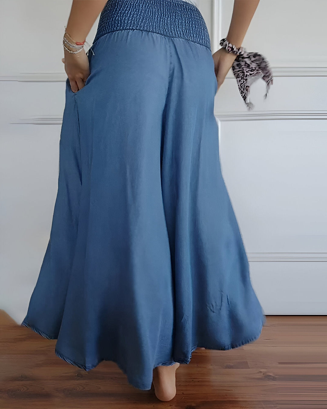 Agnès Paris | Pantalon large pour femme avec taille smockée