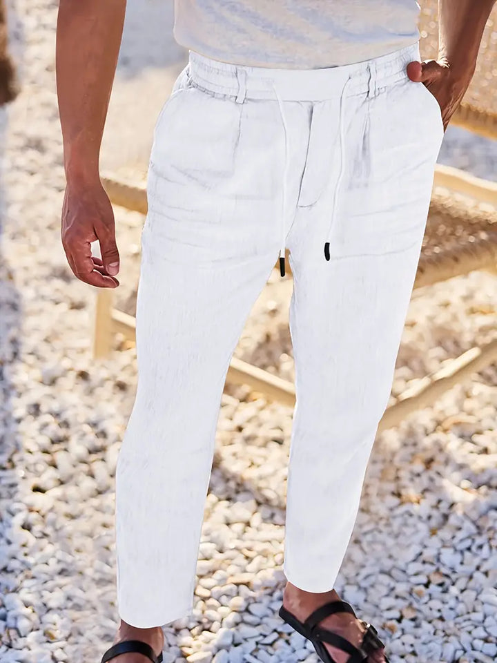 Agnès Paris | PANTALONS LARGES EN LIN AVEC CORDON