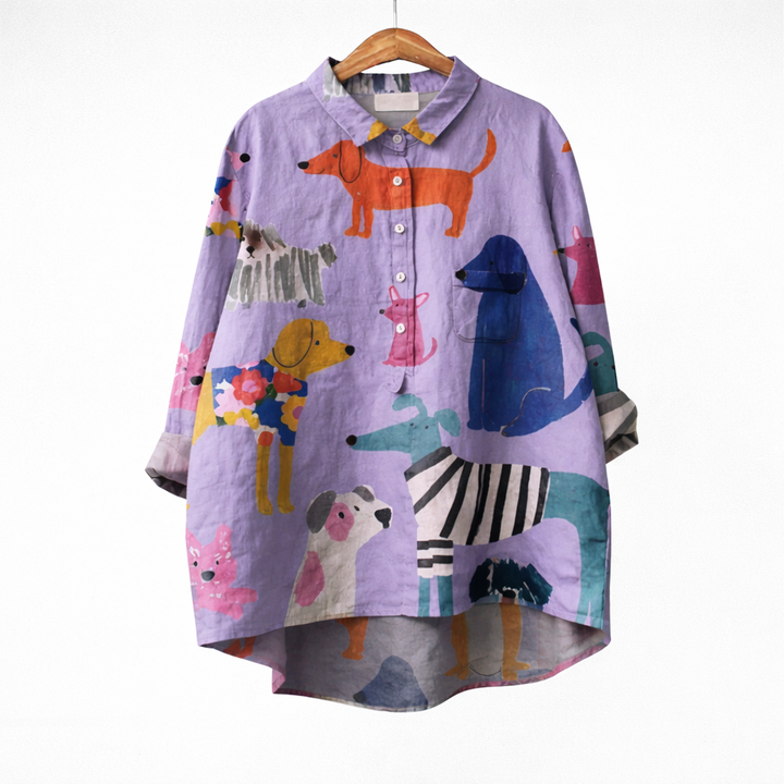 Agnès Paris | Blouse Élégante à Motif Canin