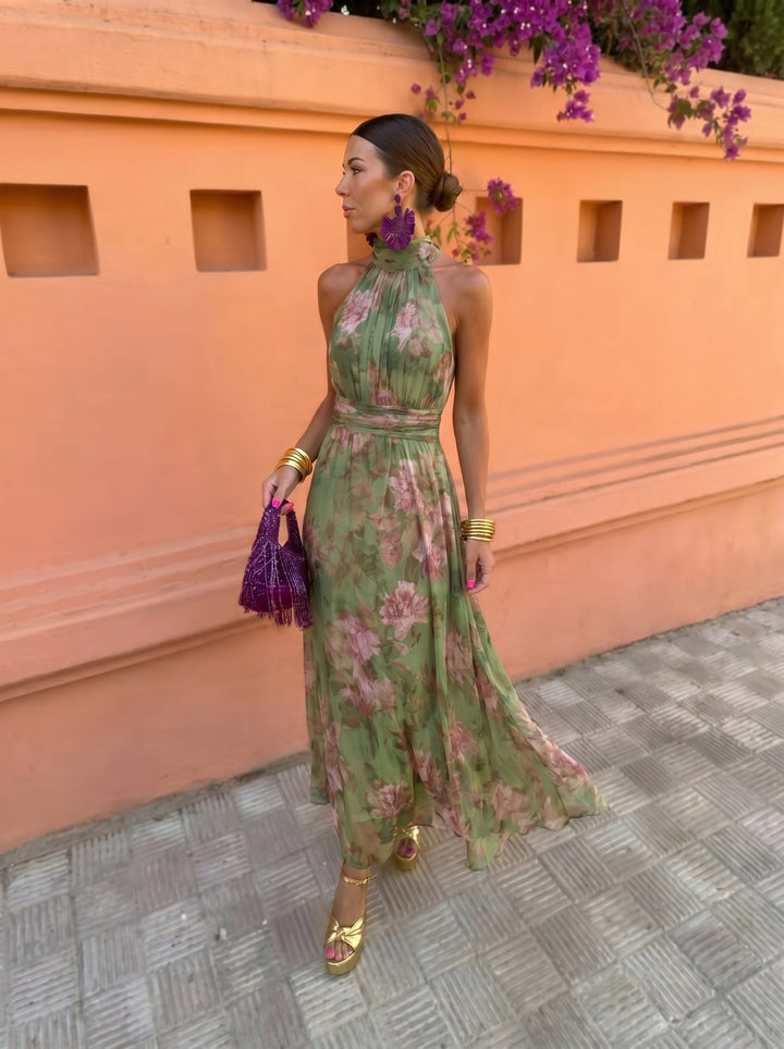 Agnès Paris | Robe Longue Fleurie Encolure Plongeante Sandrine