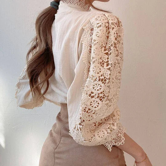 Agnès Paris | Chemise à manches longues avec dentelle et détails Tove