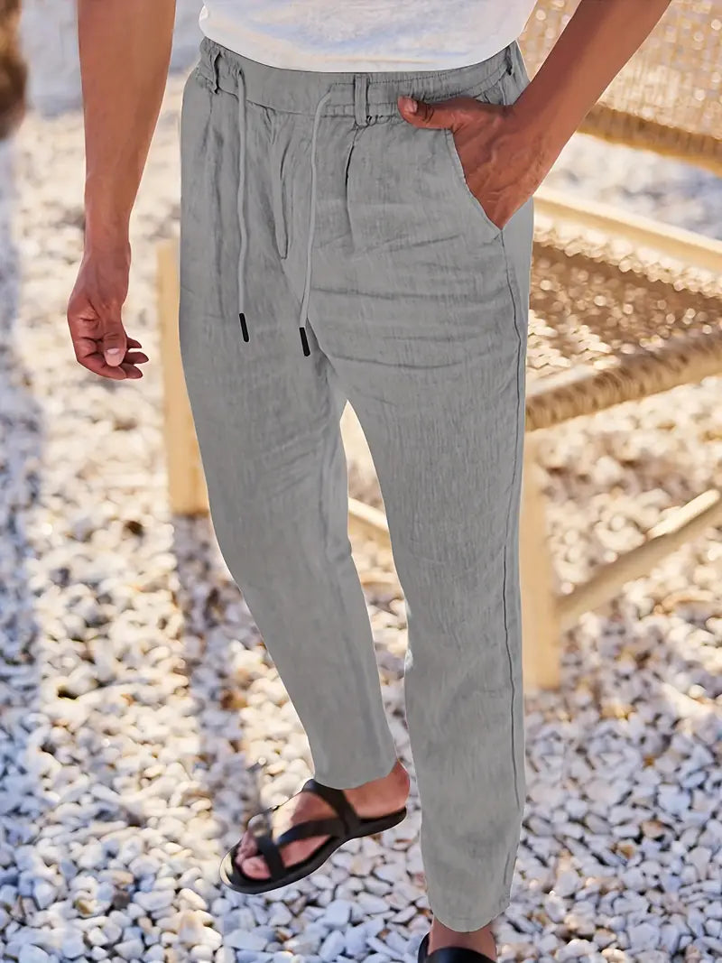 Agnès Paris | PANTALONS LARGES EN LIN AVEC CORDON