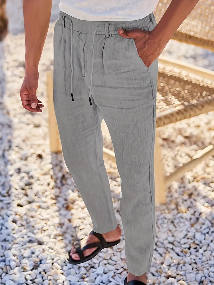 Agnès Paris | PANTALONS LARGES EN LIN AVEC CORDON