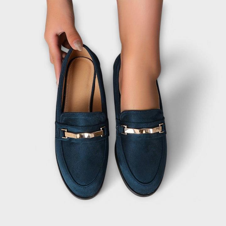 Agnès Paris | Mocassins Daim Chaîne Dorée Nathalie