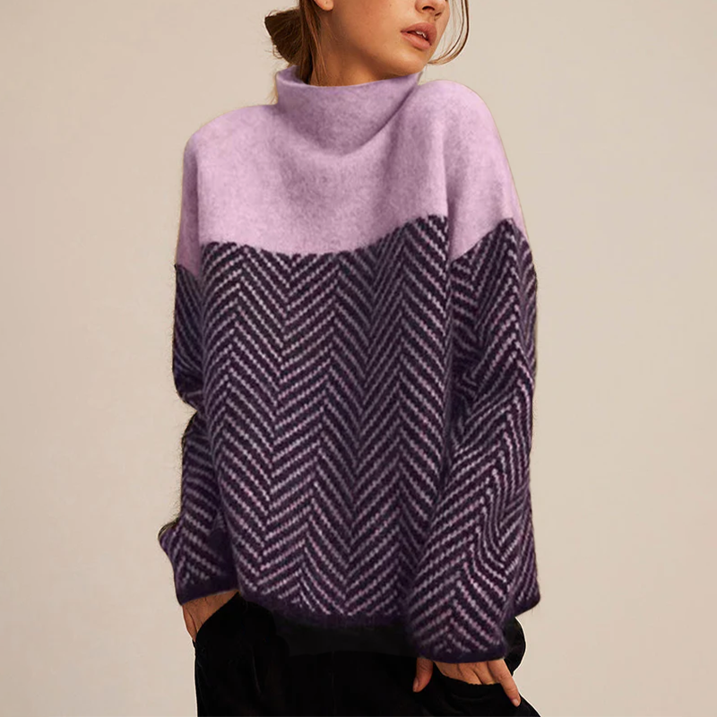 Agnès Paris | Pull Col Montant Chevrons Mathilde