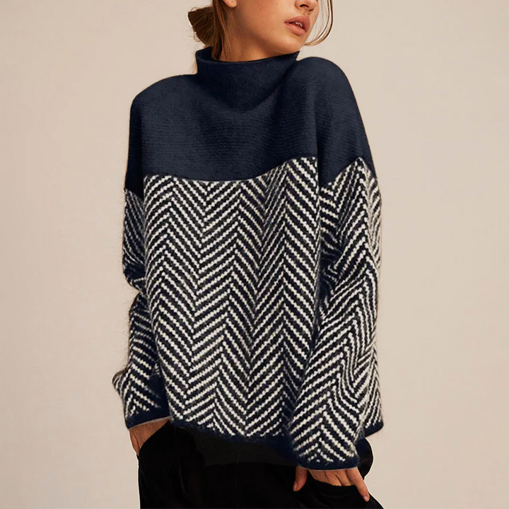 Agnès Paris | Pull Col Montant Chevrons Mathilde