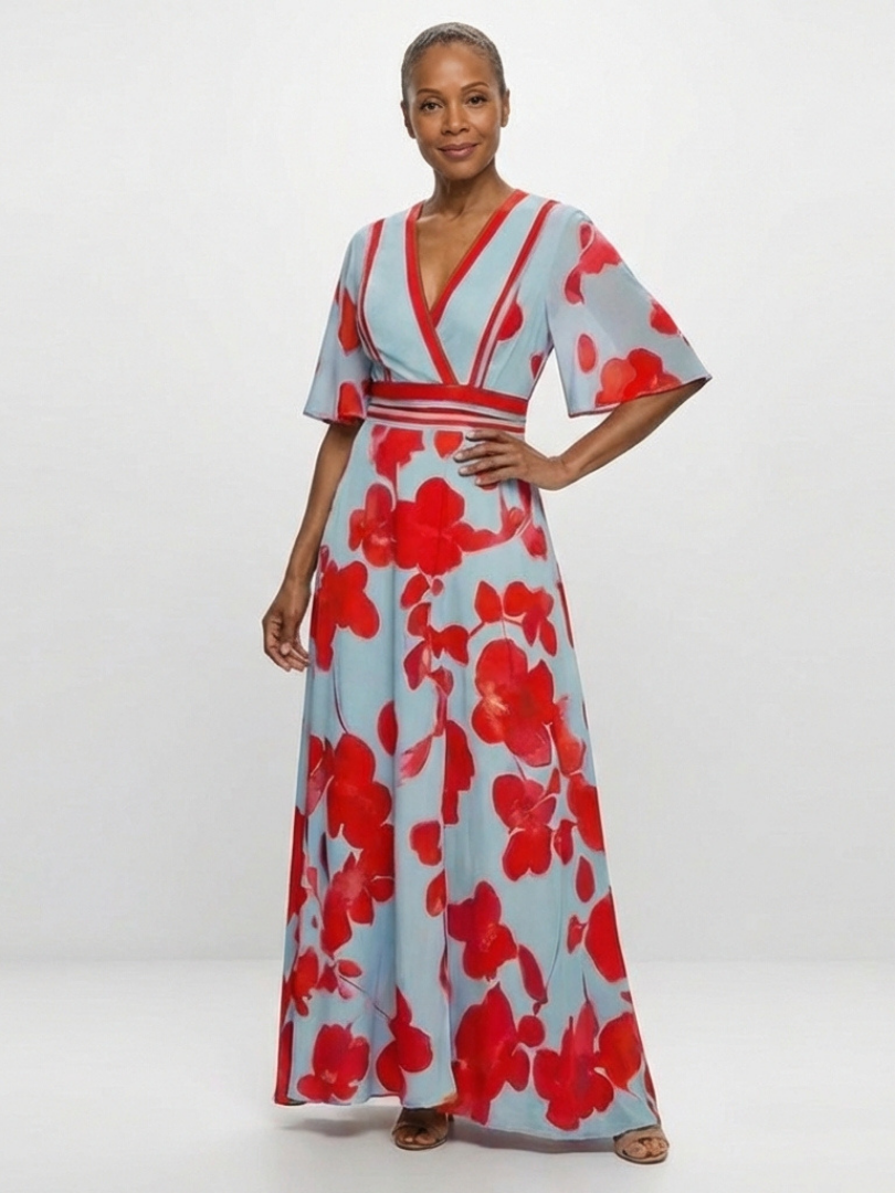 Agnès Paris | Robe Maxi Fleurie à Manches Corinne