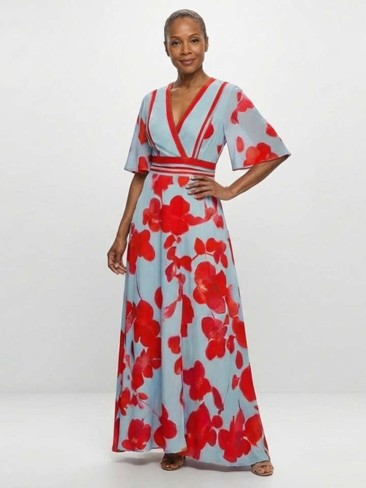 Agnès Paris | Robe Maxi Fleurie à Manches Corinne