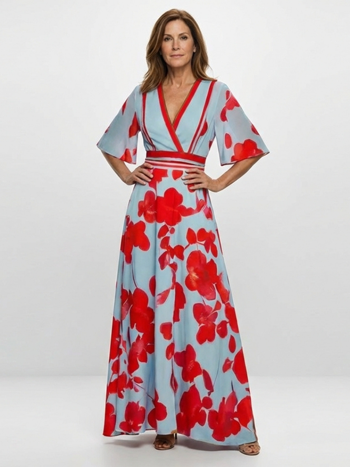 Agnès Paris | Robe Maxi Fleurie à Manches Corinne